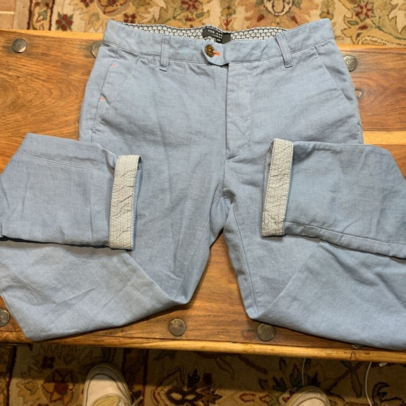 Ted Baker Light Blue Twill Weave Chino’s 28R Sturchi - Picture 1 of 12